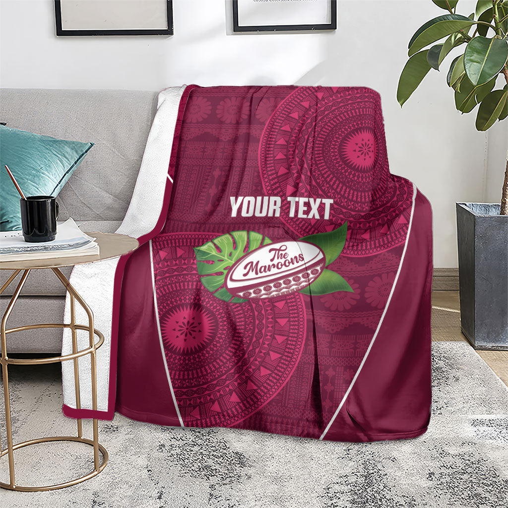 Lautoka Fiji 2026 Rugby Custom Blanket Go Maroons Fijian Tapa Pattern LT14 - Polynesian Pride