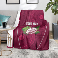 Lautoka Fiji 2026 Rugby Custom Blanket Go Maroons Fijian Tapa Pattern LT14 - Polynesian Pride