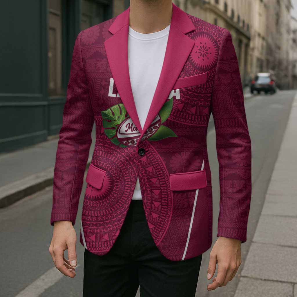 Lautoka Fiji 2026 Rugby Custom Blazer Go Maroons Fijian Tapa Pattern LT14 - Polynesian Pride
