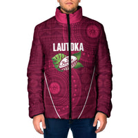 Lautoka Fiji 2026 Rugby Custom Padded Jacket Go Maroons Fijian Tapa Pattern LT14 Men Maroon - Polynesian Pride