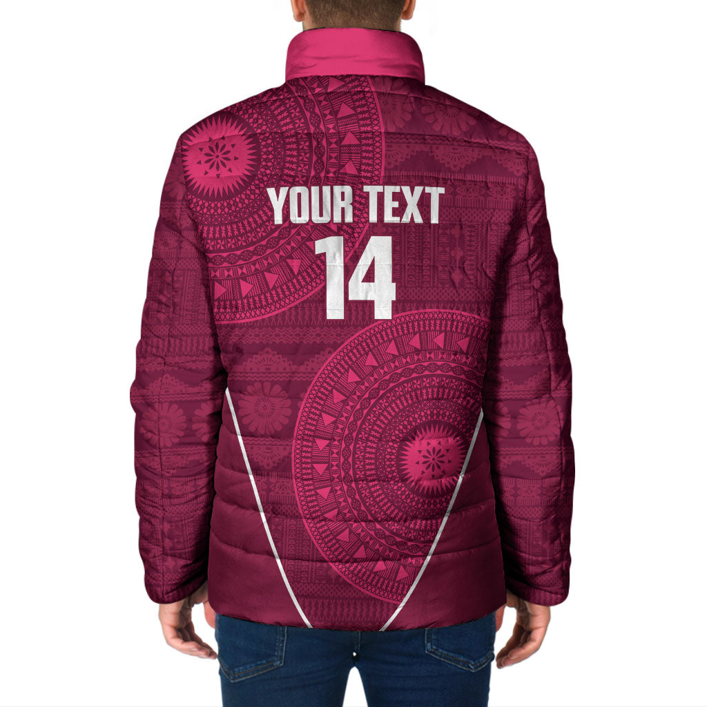 Lautoka Fiji 2026 Rugby Custom Padded Jacket Go Maroons Fijian Tapa Pattern LT14 - Polynesian Pride