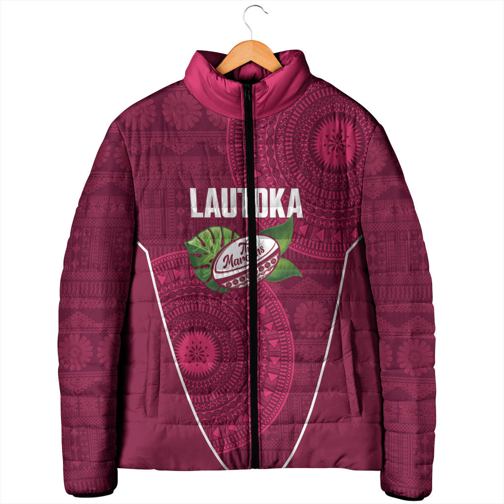 Lautoka Fiji 2026 Rugby Custom Padded Jacket Go Maroons Fijian Tapa Pattern LT14 - Polynesian Pride