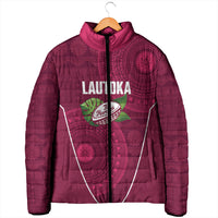 Lautoka Fiji 2026 Rugby Custom Padded Jacket Go Maroons Fijian Tapa Pattern LT14 - Polynesian Pride