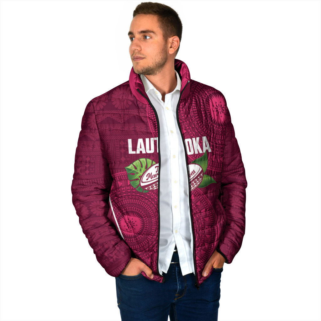Lautoka Fiji 2026 Rugby Custom Padded Jacket Go Maroons Fijian Tapa Pattern LT14 - Polynesian Pride