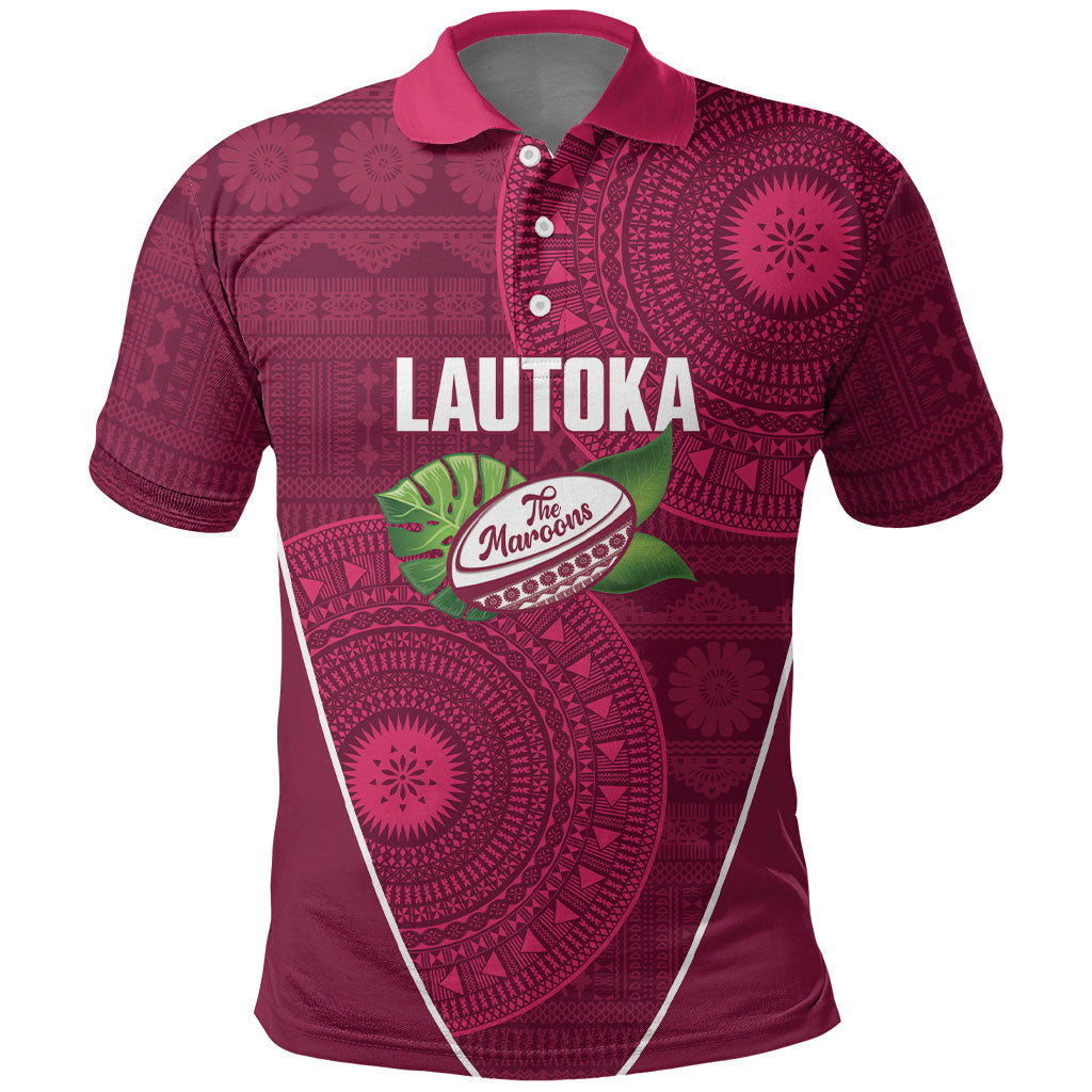 Lautoka Fiji 2026 Rugby Custom Polo Shirt Go Maroons Fijian Tapa Pattern