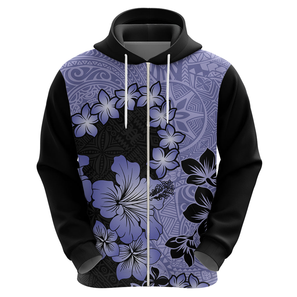 Purple Hawaii Hoodie Tapa Cloth Mix Tropical Flowers Pastel Vibes LT14 - Polynesian Pride