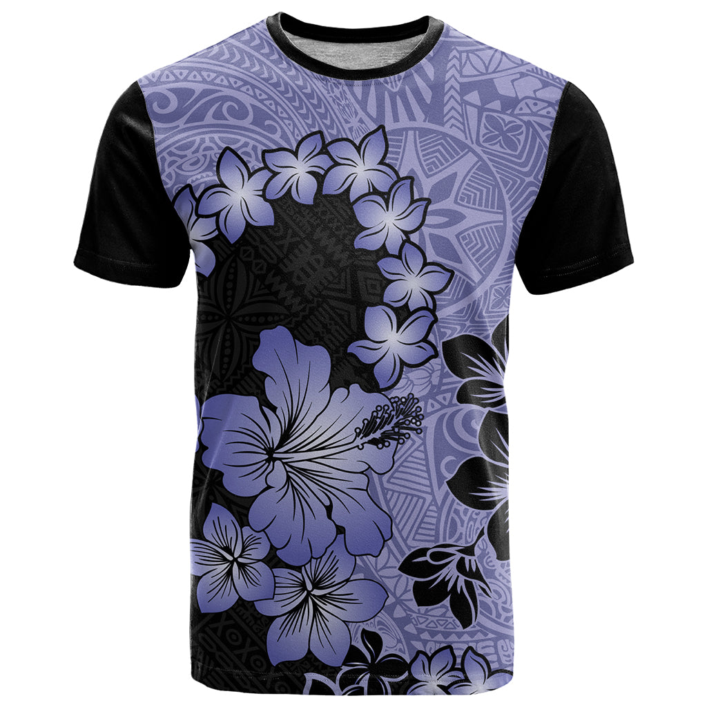 Purple Hawaii T Shirt Tapa Cloth Mix Tropical Flowers Pastel Vibes LT14 Purple - Polynesian Pride