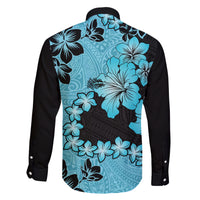 Blue Hawaii Family Matching Short Sleeve Bodycon Dress and Hawaiian Shirt Tapa Cloth Mix Tropical Flowers Pastel Vibes LT14 - Polynesian Pride