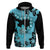 Blue Hawaii Hoodie Tapa Cloth Mix Tropical Flowers Pastel Vibes LT14 Zip Hoodie Blue - Polynesian Pride