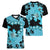 Blue Hawaii Women V Neck T Shirt Tapa Cloth Mix Tropical Flowers Pastel Vibes LT14 - Polynesian Pride