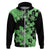 Green Hawaii Hoodie Tapa Cloth Mix Tropical Flowers Pastel Vibes LT14 Zip Hoodie Green - Polynesian Pride