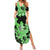 Green Hawaii Summer Maxi Dress Tapa Cloth Mix Tropical Flowers Pastel Vibes LT14 Women Green - Polynesian Pride