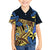 Polynesia Fabric Family Matching Short Sleeve Bodycon Dress and Hawaiian Shirt Polynesian Tribal With Frangipani Flowers LT14 Son's Shirt Blue - Polynesian Pride