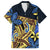 Polynesia Fabric Hawaiian Shirt Polynesian Tribal With Frangipani Flowers LT14 Blue - Polynesian Pride