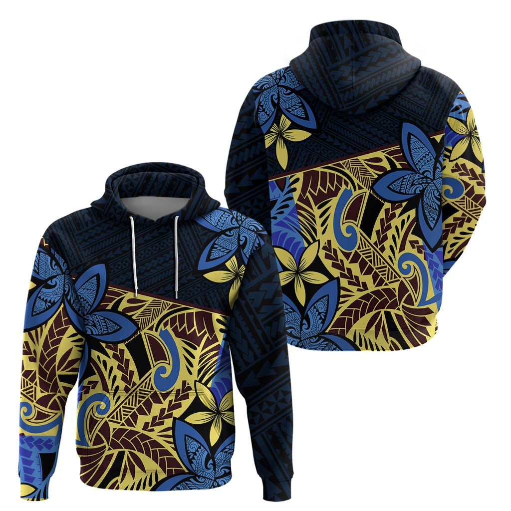 Polynesia Fabric Hoodie Polynesian Tribal With Frangipani Flowers LT14 - Polynesian Pride