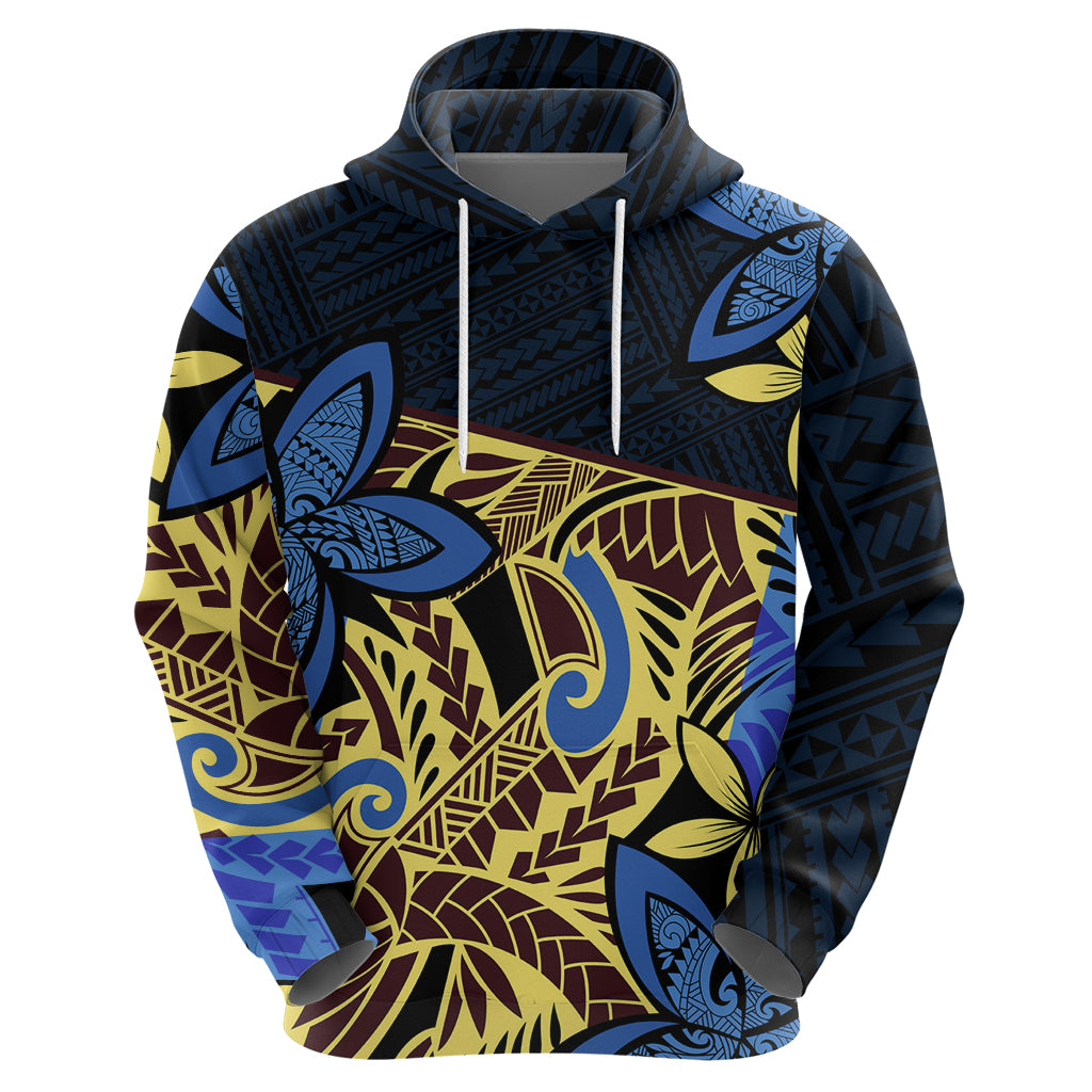 Polynesia Fabric Hoodie Polynesian Tribal With Frangipani Flowers LT14 - Polynesian Pride