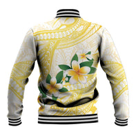 Gold And White Polynesia Plumeria Baseball Jacket Curves Tropical Vibes