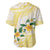 Gold And White Polynesia Plumeria Baseball Jersey Curves Tropical Vibes