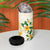 Gold And White Polynesia Plumeria 4 in 1 Can Cooler Tumbler Curves Tropical Vibes