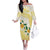 Gold And White Polynesia Plumeria Family Matching Off The Shoulder Long Sleeve Dress and Hawaiian Shirt Curves Tropical Vibes