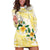 Gold And White Polynesia Plumeria Hoodie Dress Curves Tropical Vibes