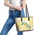 Gold And White Polynesia Plumeria Leather Tote Bag Curves Tropical Vibes