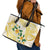 Gold And White Polynesia Plumeria Leather Tote Bag Curves Tropical Vibes