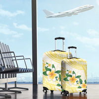 Gold And White Polynesia Plumeria Luggage Cover Curves Tropical Vibes LT14 - Polynesian Pride