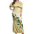 Gold And White Polynesia Plumeria Off Shoulder Maxi Dress Curves Tropical Vibes