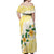 Gold And White Polynesia Plumeria Off Shoulder Maxi Dress Curves Tropical Vibes