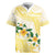Gold And White Polynesia Plumeria Rugby Jersey Curves Tropical Vibes