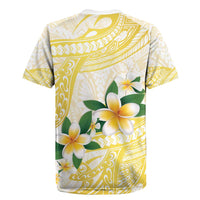 Gold And White Polynesia Plumeria Rugby Jersey Curves Tropical Vibes