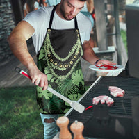 Green Hawaii Kukui Nut Lei Apron Hawaiian Pattern Monstera Tropical Vibes - Polynesian Pride