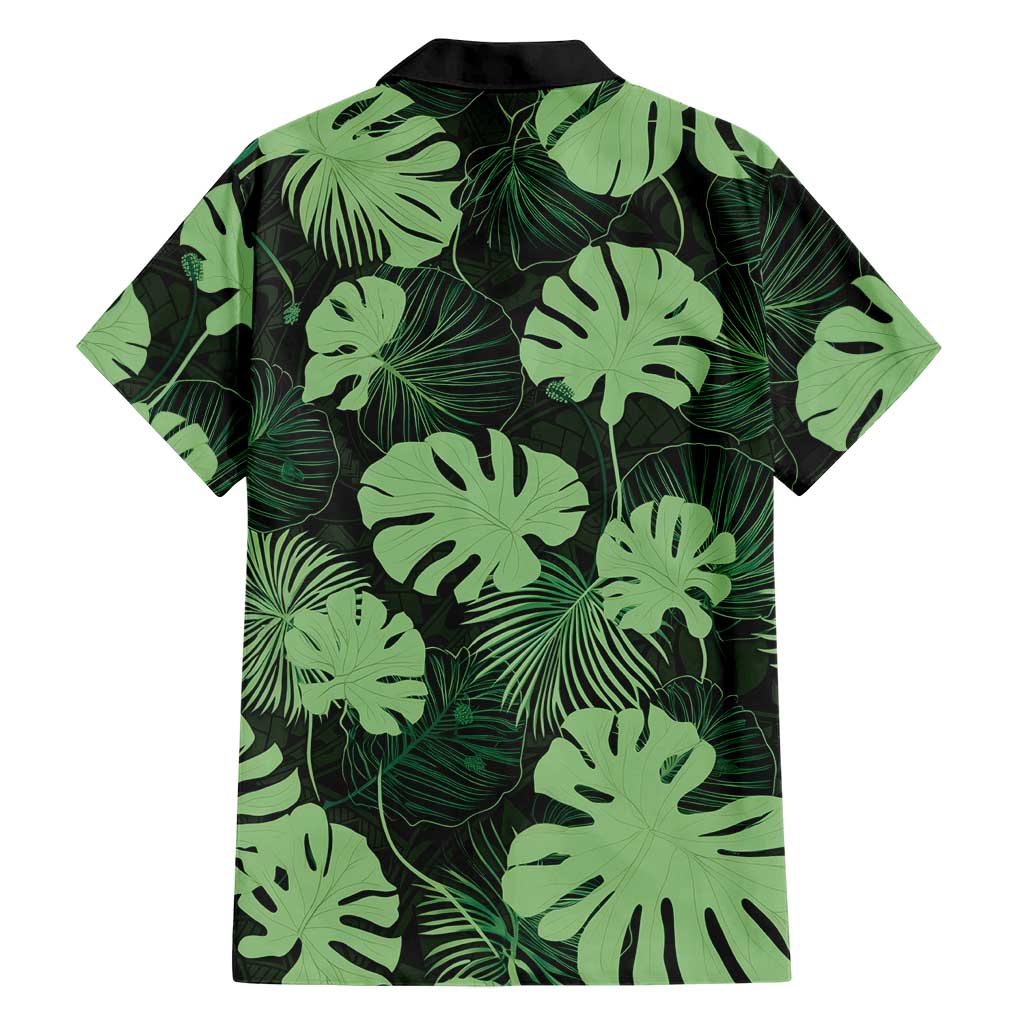 Green Hawaii Kukui Nut Lei Family Matching Mermaid Dress and Hawaiian Shirt Hawaiian Pattern Monstera Tropical Vibes LT14 - Polynesian Pride