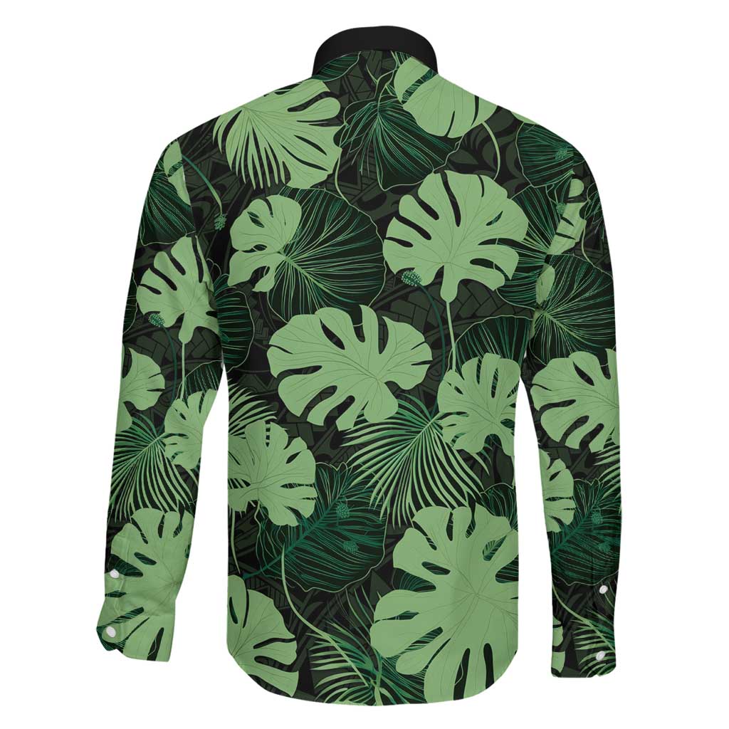 Green Hawaii Kukui Nut Lei Family Matching Mermaid Dress and Hawaiian Shirt Hawaiian Pattern Monstera Tropical Vibes LT14 - Polynesian Pride