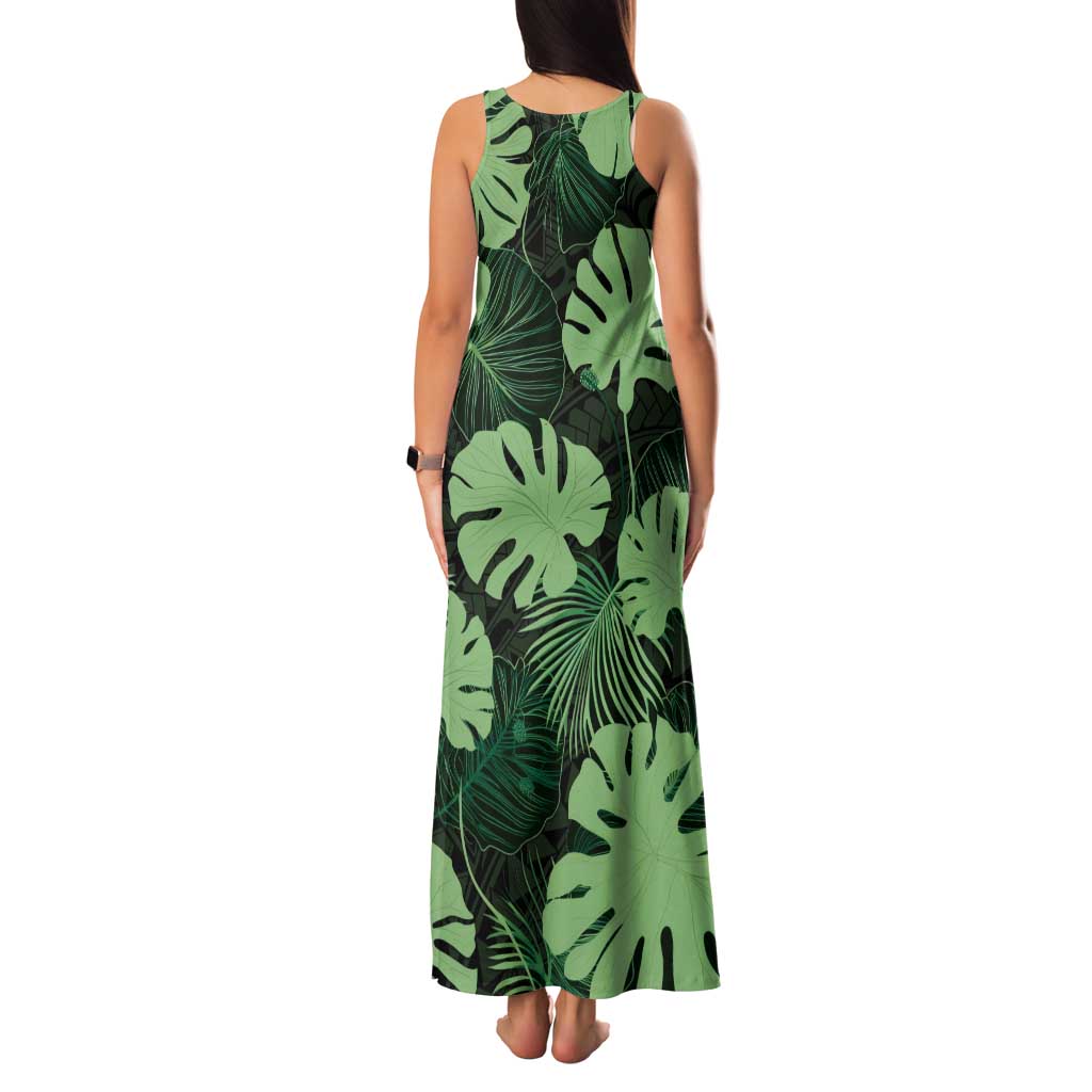 Green Hawaii Kukui Nut Lei Family Matching Tank Maxi Dress and Hawaiian Shirt Hawaiian Pattern Monstera Tropical Vibes LT14 - Polynesian Pride