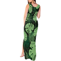Green Hawaii Kukui Nut Lei Tank Maxi Dress Hawaiian Pattern Monstera Tropical Vibes - Polynesian Pride
