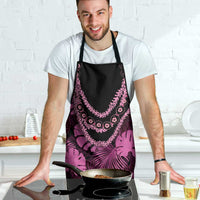 Pink Hawaii Kukui Nut Lei Apron Hawaiian Pattern Monstera Tropical Vibes - Polynesian Pride