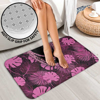 Pink Hawaii Kukui Nut Lei Bathroom Set Hawaiian Pattern Monstera Tropical Vibes - Polynesian Pride