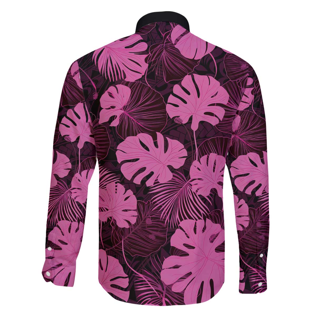 Pink Hawaii Kukui Nut Lei Family Matching Off The Shoulder Long Sleeve Dress and Hawaiian Shirt Hawaiian Pattern Monstera Tropical Vibes - Polynesian Pride
