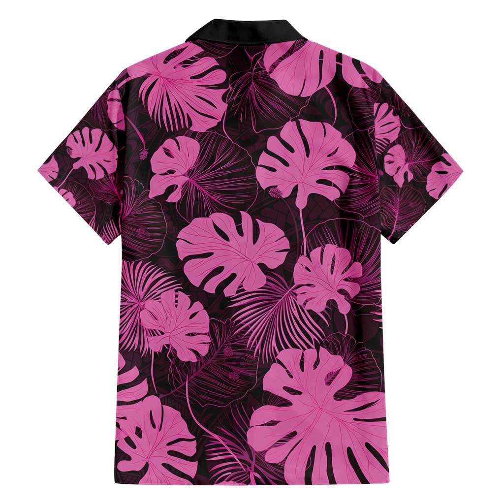 Pink Hawaii Kukui Nut Lei Hawaiian Shirt Hawaiian Pattern Monstera Tropical Vibes - Polynesian Pride