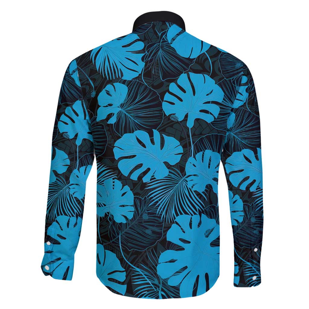 Blue Hawaii Kukui Nut Lei Family Matching Off Shoulder Short Dress and Hawaiian Shirt Hawaiian Pattern Monstera Tropical Vibes - Polynesian Pride