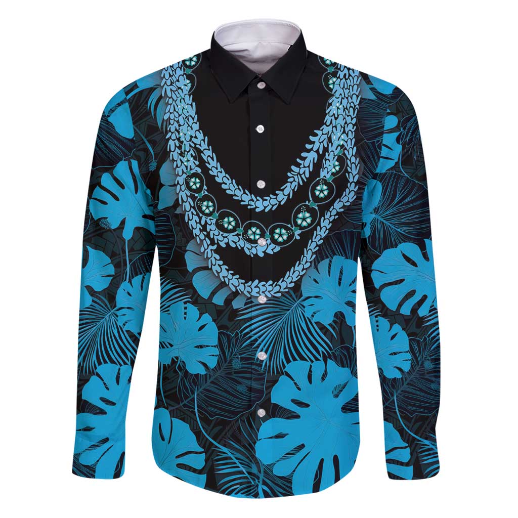Blue Hawaii Kukui Nut Lei Family Matching Puletasi and Hawaiian Shirt Hawaiian Pattern Monstera Tropical Vibes - Polynesian Pride