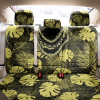 Yellow Hawaii Kukui Nut Lei Back Car Seat Cover Hawaiian Pattern Monstera Tropical Vibes - Polynesian Pride
