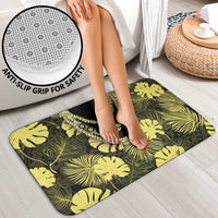 Yellow Hawaii Kukui Nut Lei Bathroom Set Hawaiian Pattern Monstera Tropical Vibes - Polynesian Pride