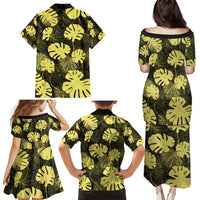 Yellow Hawaii Kukui Nut Lei Family Matching Puletasi and Hawaiian Shirt Hawaiian Pattern Monstera Tropical Vibes - Polynesian Pride