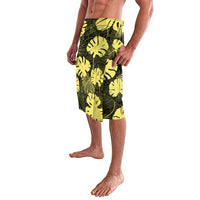 Yellow Hawaii Kukui Nut Lei Lavalava Hawaiian Pattern Monstera Tropical Vibes - Polynesian Pride