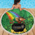 Hawaii Saint Patrick's Day Beach Blanket Funny Leprechaun With Pot Of Gold - Polynesian Tattoo