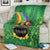 Hawaii Saint Patrick's Day Blanket Funny Leprechaun With Pot Of Gold - Polynesian Tattoo