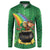 Hawaii Saint Patrick's Day Button Sweatshirt Funny Leprechaun With Pot Of Gold - Polynesian Tattoo